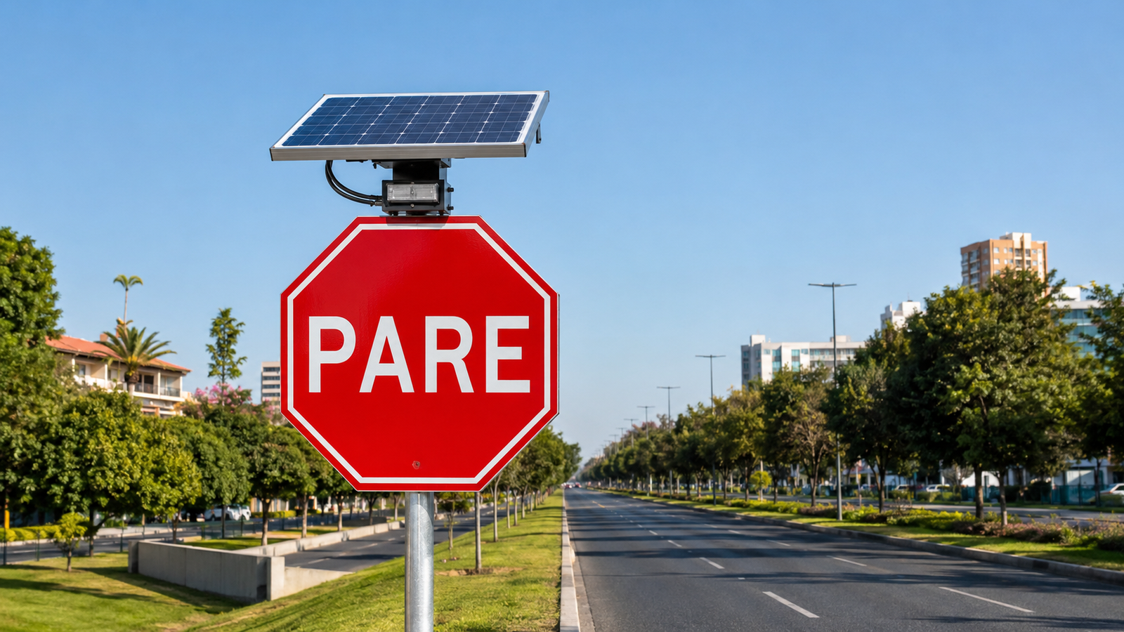 Instalación de señalética vial en entorno urbano