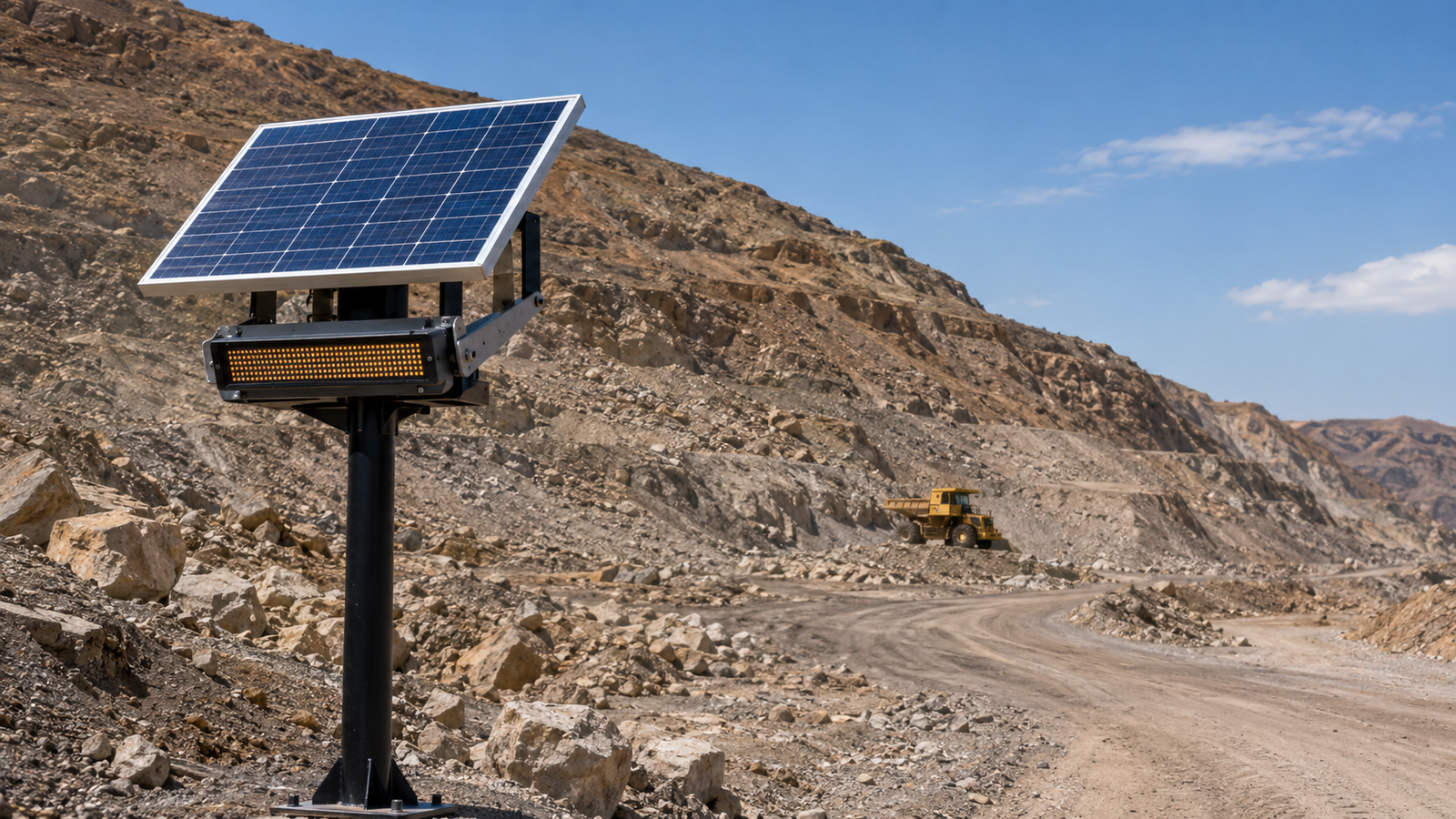 Señalética vial solar con iluminación LED